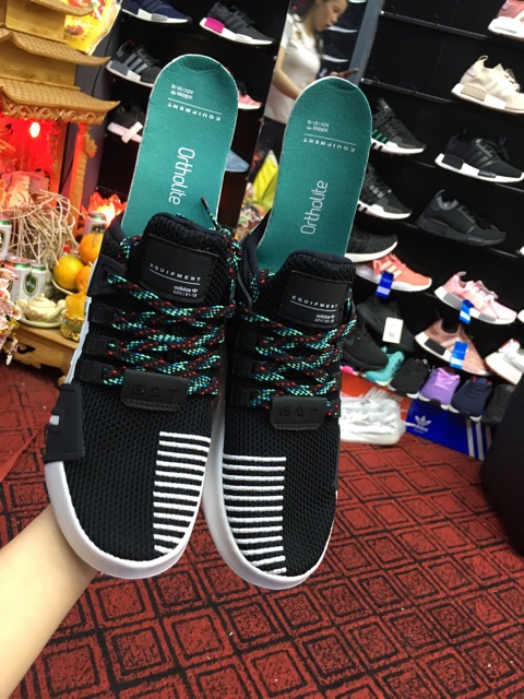 New Sale 11-11 Giày Thể Thao Sneaker  Eqt 2018 Đen Xanh (Tặng Móc Khoá) 𝄡