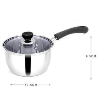 Nồi Nấu Bột, Nấu Cháo Đồ Ăn Dặm Cho Bé Inox 304 Size 18Cm Dày Dặn, Cao Cấp - BX