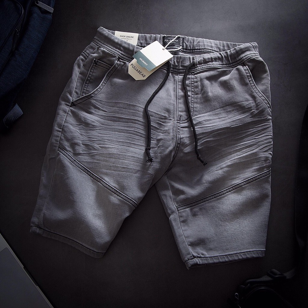 Quần short jean nam, quần sọt jean lưng thun có dây (Hình shop tự chụp) | BigBuy360 - bigbuy360.vn