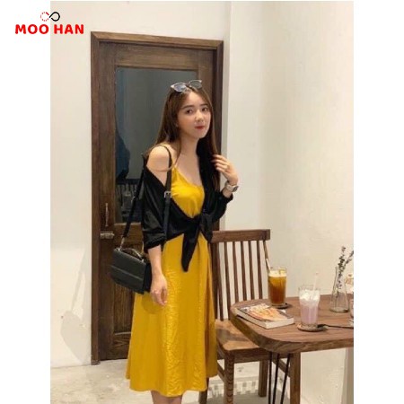 [BIGSIZE MOOHAN] ⚡️𝐌𝐈𝐄̂̃𝐍 𝐏𝐇𝐈́ 𝐒𝐇𝐈𝐏⚡️ĐẦM BIGSIZE 2 DÂY DÁNG SUÔNG DÀI CỔ CHỮ V NHIỀU MÀU SẮC | BigBuy360 - bigbuy360.vn