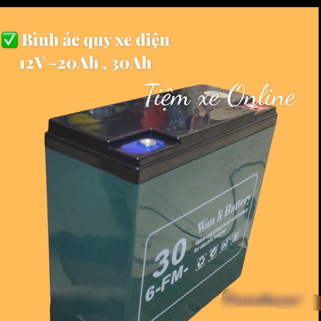 Ác quy khô Xe Điện Xmen , Vespa  ,133S, 133S plus  - Bình to 12V - 30Ah