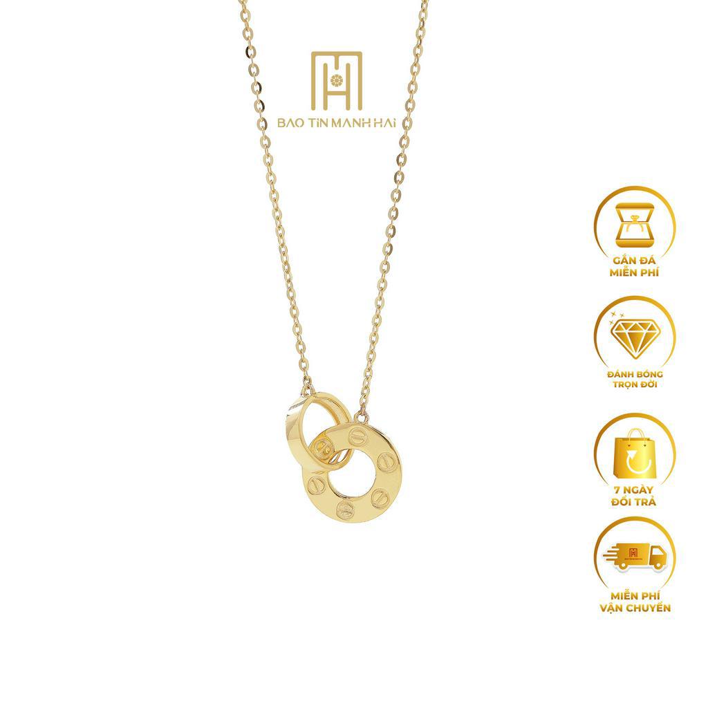 Dây chuyền vàng 10K hai hình tròn lồng nhau phong cách Ý DLMY10K09 Bảo Tín Mạnh Hải