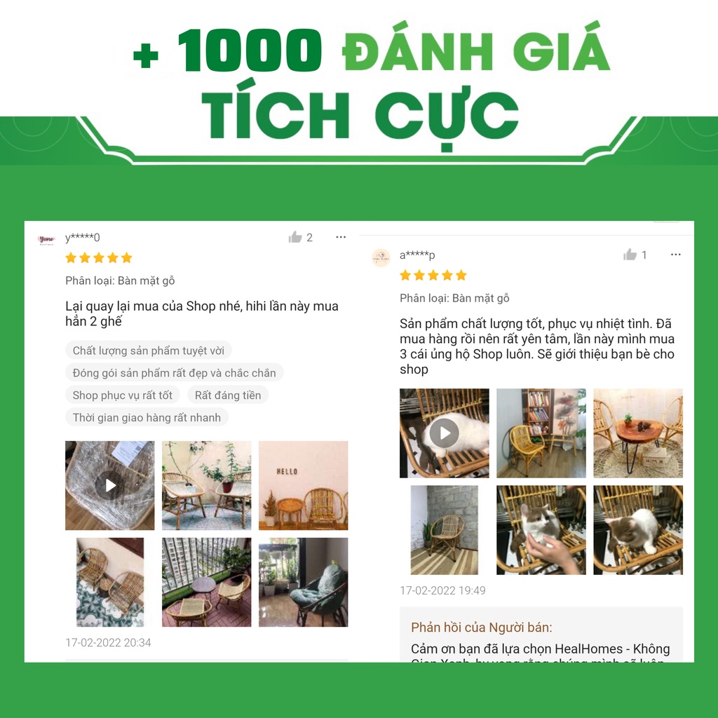 Ghế lười thư giãn mây tre con sò Cao Cấp, trang trí sân vườn ban công, decor phòng khách, bàn ghế uống trà / HealHomes