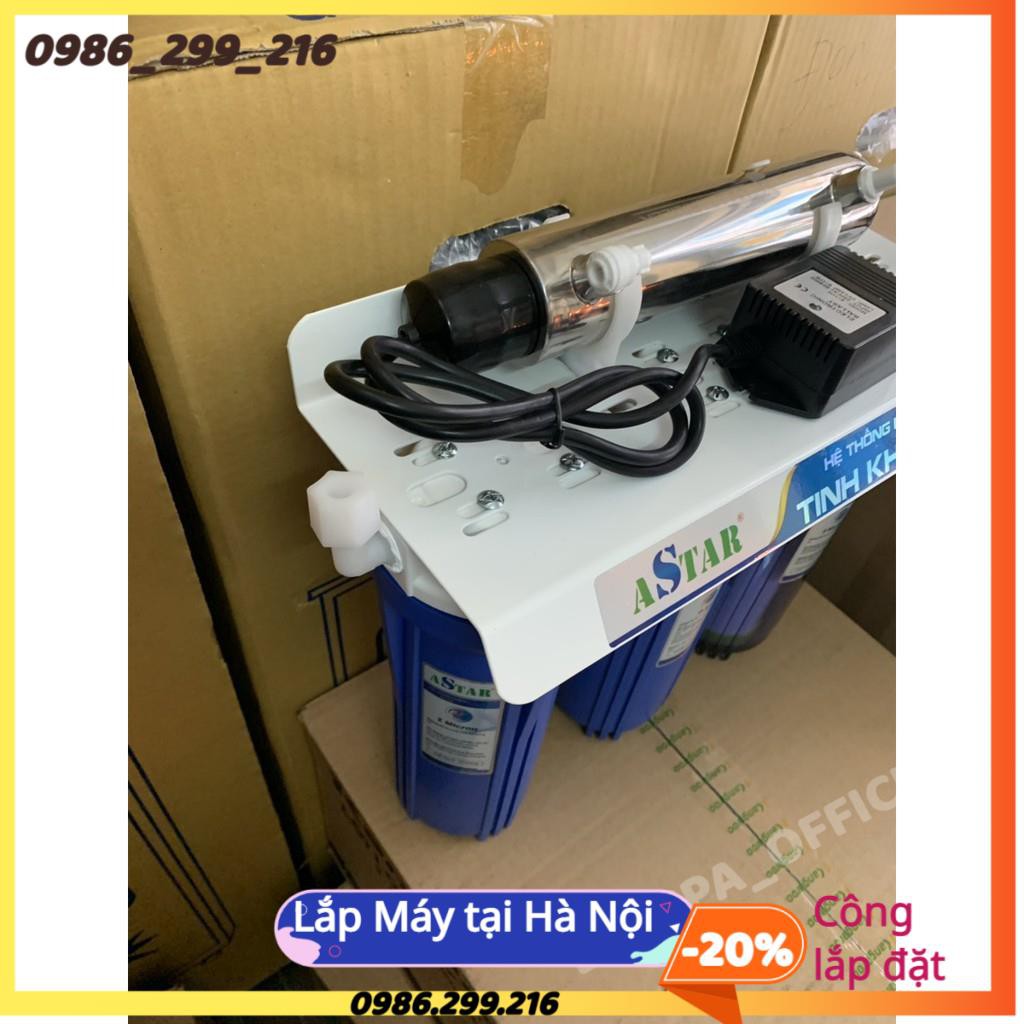 Bộ Lọc Nước Sinh Hoạt 10inch Đầu Nguồn Có UV ♥️ Bộ Lọc Thô Có UV Có cốc , lõi , khẩu khóa, có Ren 13,21