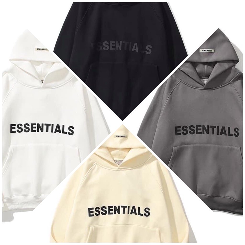 Áo Khoác Hoodie Nỉ Có Mũ Form Rộng chất nỉ cotton  ESSENTIALS Nhiều Màu Unisex Nam Nữ Ulzzang