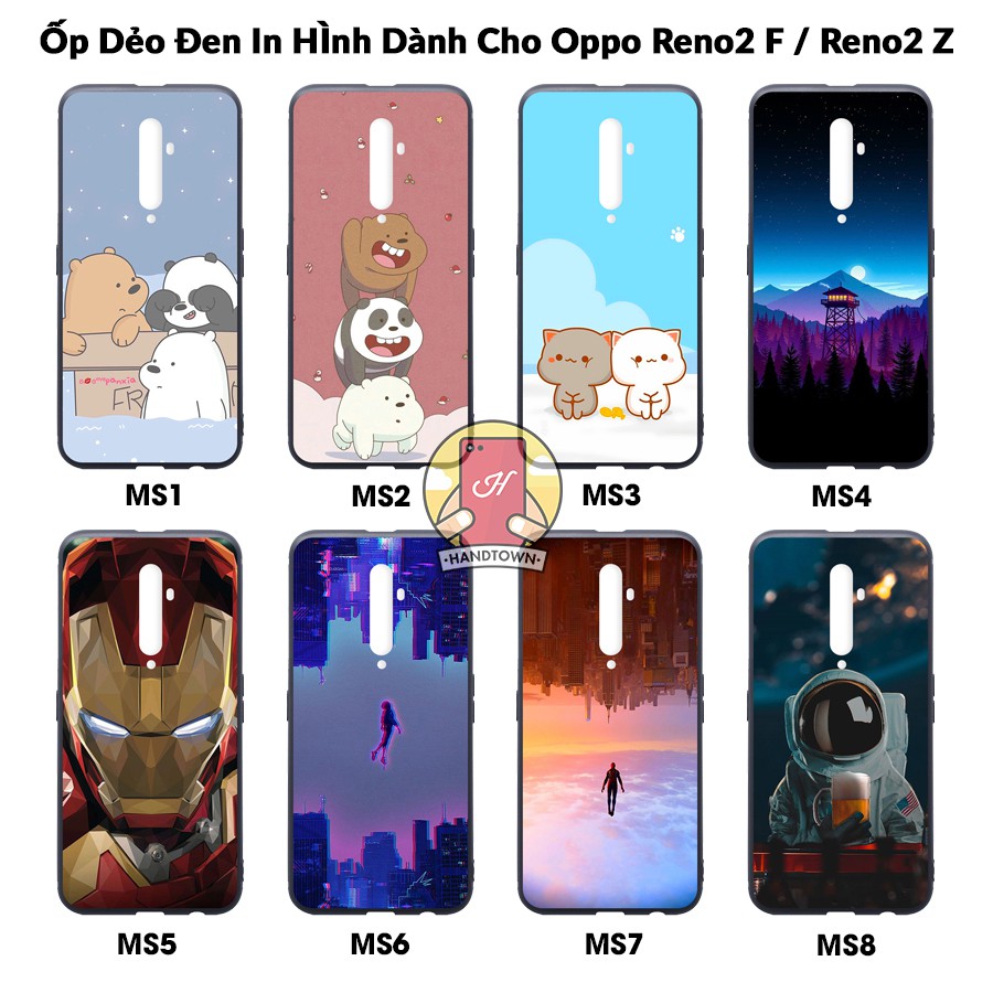Ốp lưng Reno 2F / Reno 2Z dẻo đen in hình