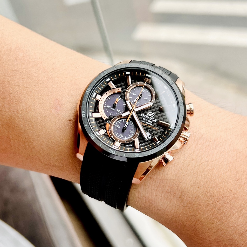 Đồng hồ nam Casio Edifice EQS-900PB-1A Pin năng lượng mặt trời Chống nước 100m Bảo hành 5 năm Hyma Watch