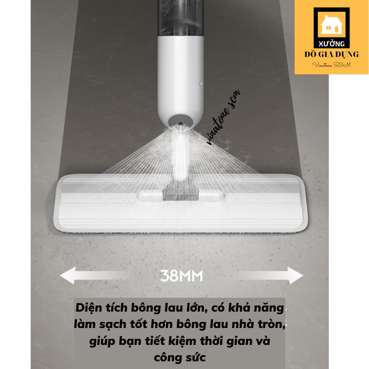 Cây Lau Nhà Phun Nước, Khử Khuẩn [AN TOÀN PHÒNG DỊCH] [Vinatone SCM] cao cấp, đầu xoay 360* [đa năng 2 TRONG 1]SCM 03