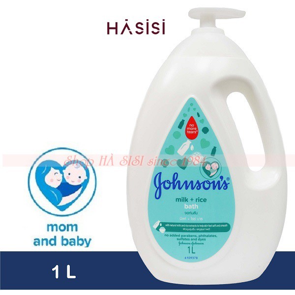 Sữa Tắm JOHNSON - Milk + Rice Bath No More Tear 1000ml - Mẫu Mới