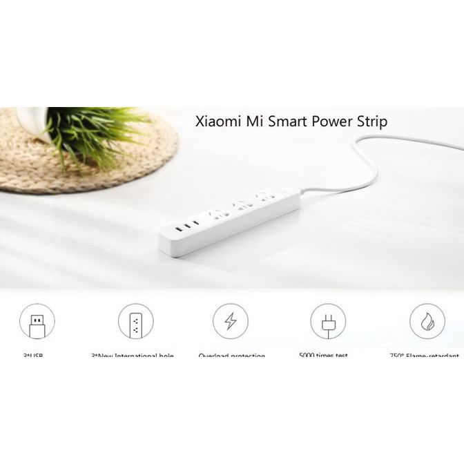 Ổ Cắm Điện Thông Minh Xiaomi Mi Smart Power + 3 Cổng Usb 2a Mã 78