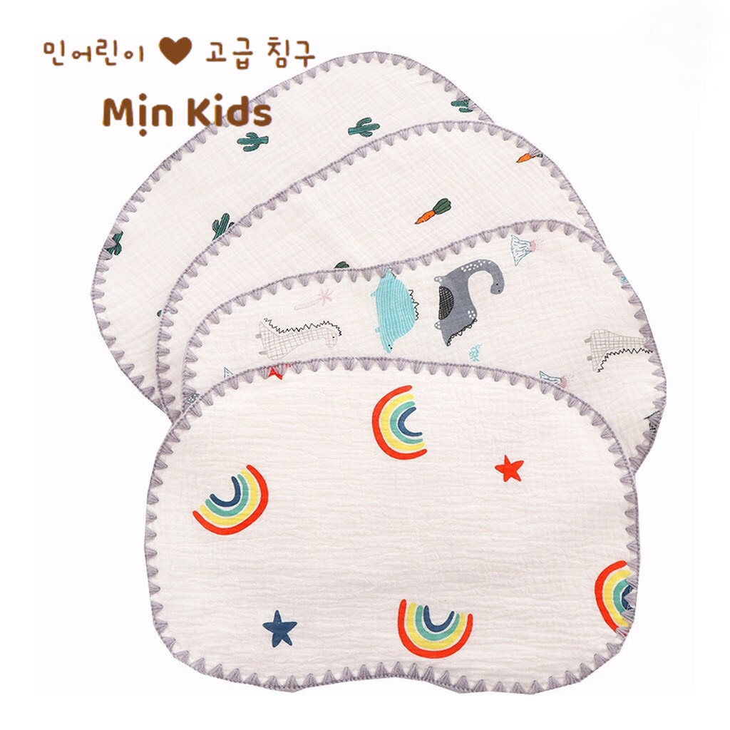 Gối Xô Sơ Sinh Cotton 10 Lớp Mềm Mại Thoáng Khí Cho Bé - Mịn Kids