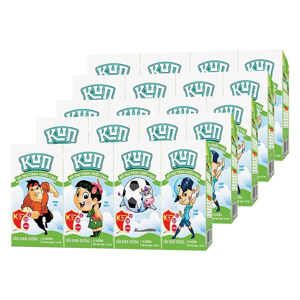 Sữa Kun có đường (Thùng 48 hộp 180ml)