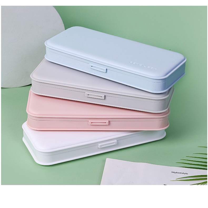 TÚI ĐỰNG BÚT - HỘP ĐỰNG BÚT PENCIL BOX BẰNG NHỰA PP MÀU MACARON DỄ THƯƠNG PHONG CÁCH HÀN QUỐC