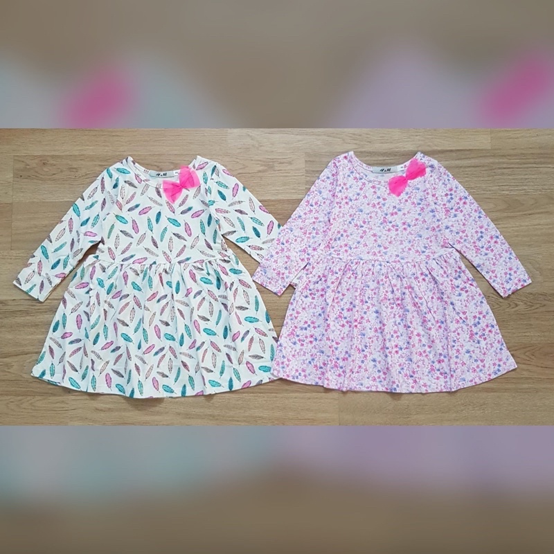 Váy cotton dài tay Hoa nhí cho bé 2-8y (Màu 7-13)