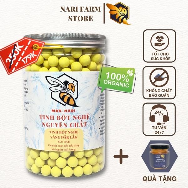 Tinh bột nghệ viên nguyên chất 50g - 500g Nari Farm - Tinh bột nghệ vàng tự nhiên