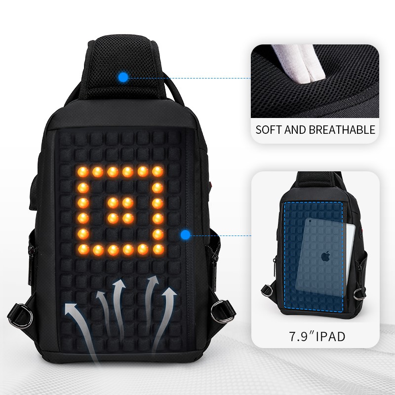 Túi đeo chéo đa chức năng chống thấm nước có cổng sạc USB cho nam
