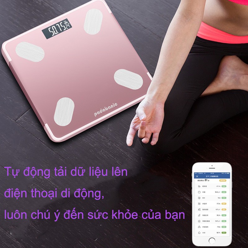 [ Phân Tích Thông Minh ] Padabanic Cân Điện Tử Cân Sức Khỏe Kết Nối Điện Thoại Bluetooth Phân Tích Các Chỉ Số Cơ Thể