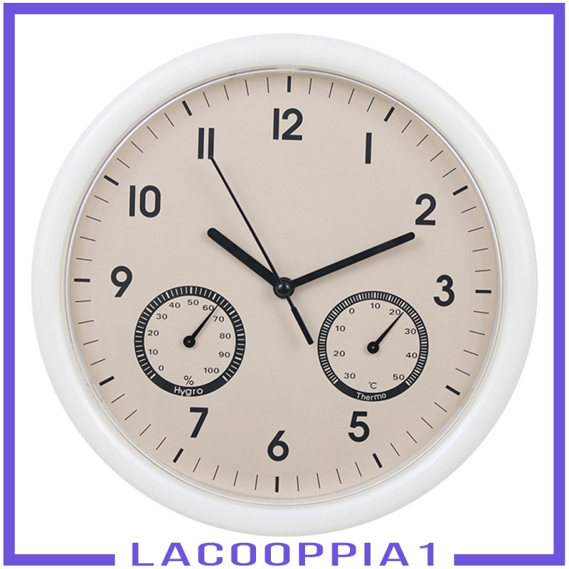 [LACOOPPIA1]Wall Clock Temperature and Humidity Display for Kitchen Bedroom Decor