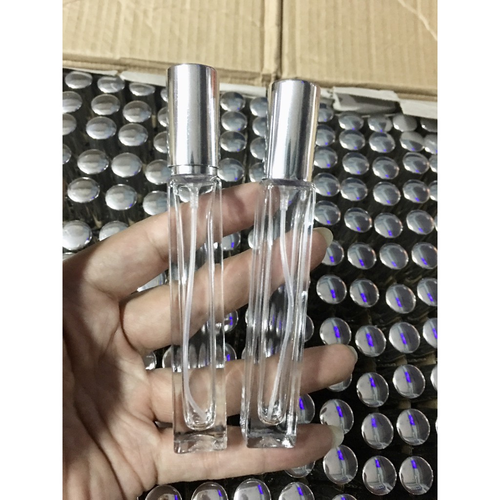 Chai thủy tinh vuông dài chiết nước hoa 10ml dạng xịt [Loại tốt nhất]
