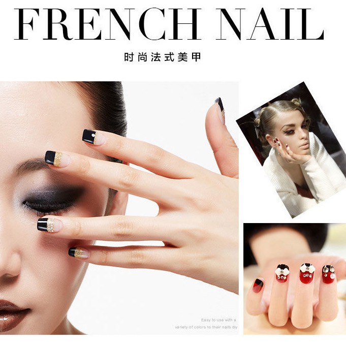 Bộ dán hỗ trợ vẽ móng French Nail Sticker Clovershop68