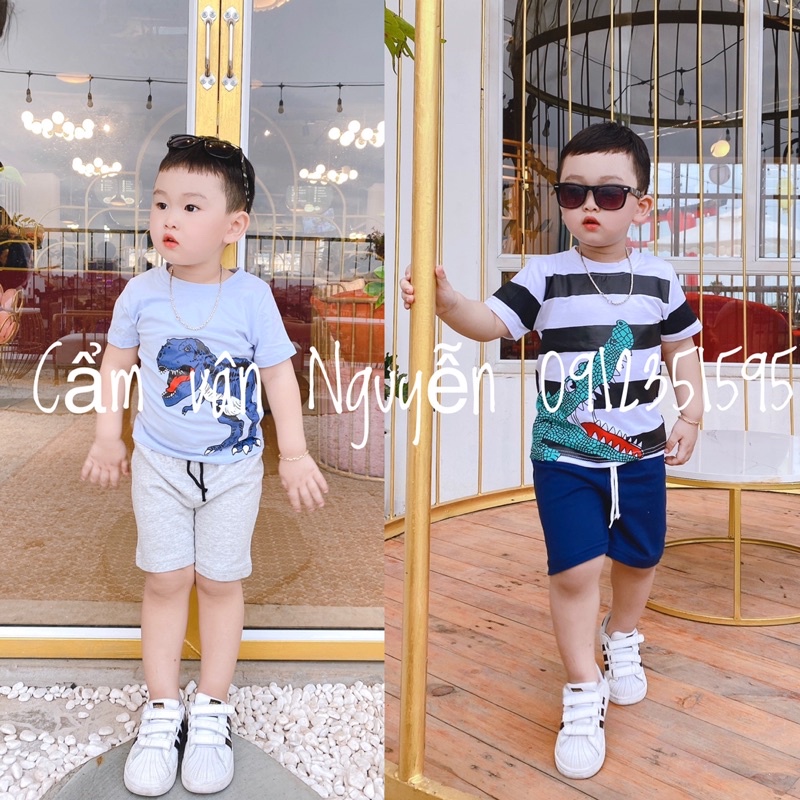 Bộ cotton cộc tay HM xuất dư cho bé