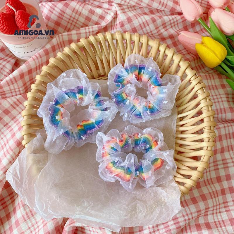 【amigoa.vn】 Dây Buộc Tóc Chấm Bi Thắt Nơ