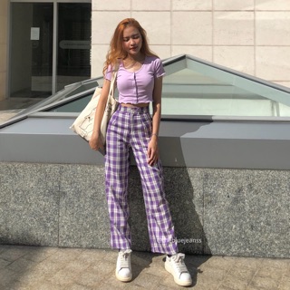 Quần Suông Kẻ Caro Full Size M/L/XL