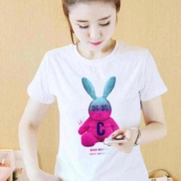 [SIÊU SALE] Áo thun nữ hình gấu 7 màu, thỏ 7 màu, vải cotton mát mịn, cục phong cách, áo thun nam nữ