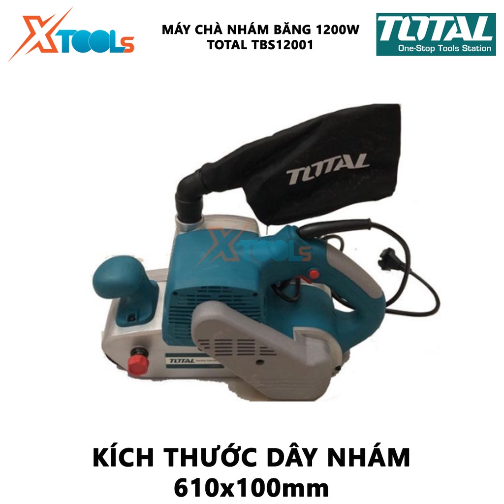 Máy chà nhám băng Total TBS12001 máy chà nhám gỗ cầm tay Công suất: 1200W Tốc độ không tải: 500 vòng / phút [XTOOLs]