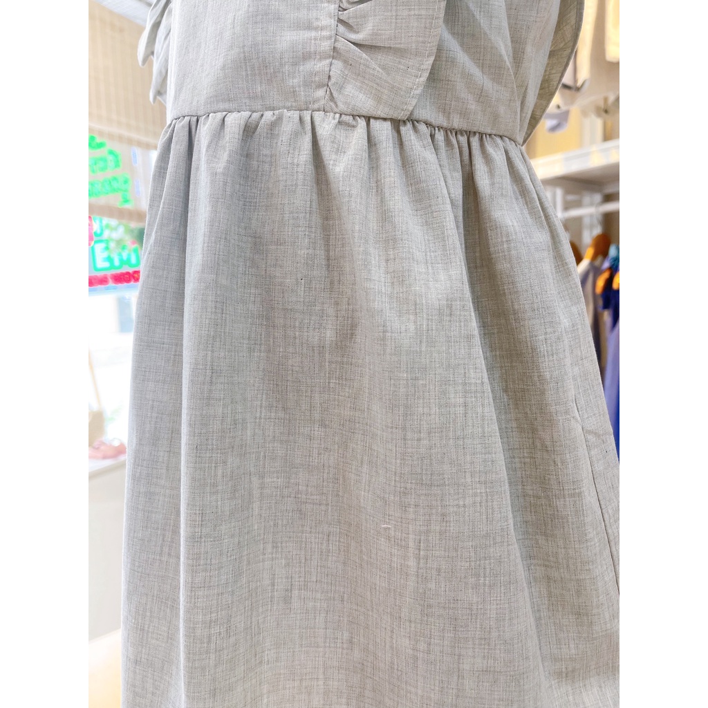 Đầm cánh tiên hở lưng nơ sau màu xám Sora Chan - M018