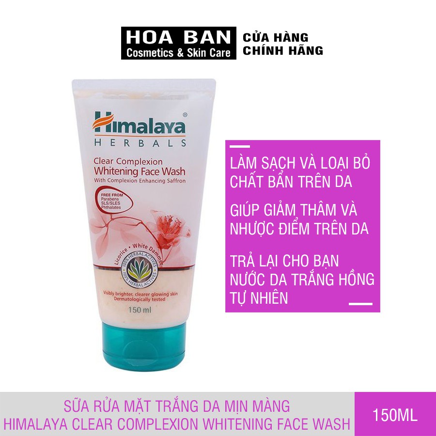 [ Date Mới] Sữa rửa mặt trắng da mịn màng Himalaya Clear Complexion Whitening Face Wash 150ml - HM03