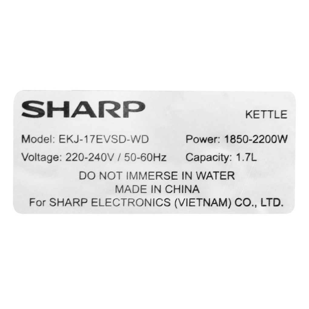 [Mã ELHADEV giảm 4% đơn 300K] Bình đun siêu tốc Sharp 1.7 lít EKJ-17EVSD-WD