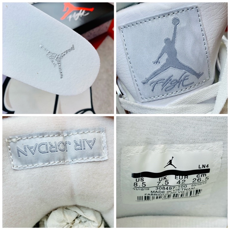 Giày thể thao sneaker cổ thấp Air Jordan 4 AJ4 Pure Money Hàng SC