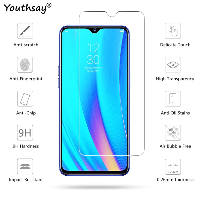 Miếng Dán Kính Cường Lực Cho Realme 5i, Realme 5, Realme 5 Pro, Realme 3, Realme 3 Pro, Realme C3 Dán Màn Hình Realme
