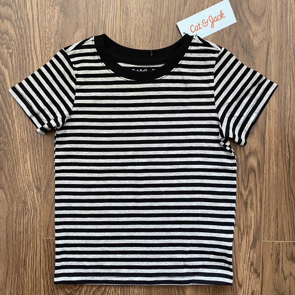 T-shirt/ Áo thun bé trai tay ngắn sọc nhỏ , hàng xuất dư