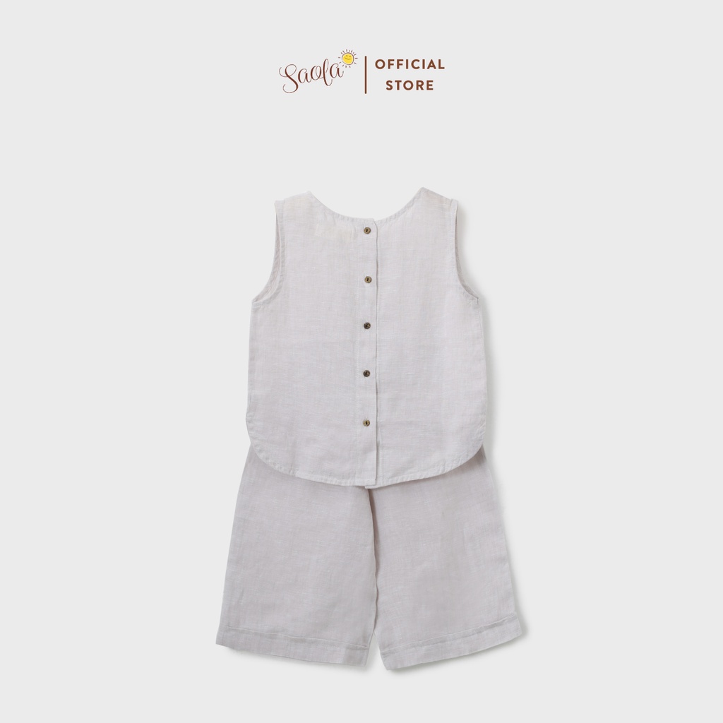 Bộ Áo Quần Linen Thoáng Mát Cho Bé Trai / Bé Gái - AMY SET - SEL006 - SAOLA KIDS CLOTHING