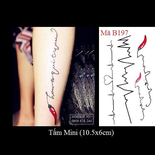 Hình xăm dán nhịp tim B197