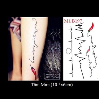 Hình xăm dán nhịp tim B197