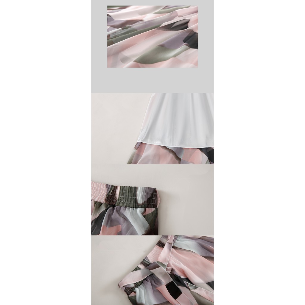 Summer High Waist Chiffon Floral-print Plus Size A-line Midi Skirt | BigBuy360 - bigbuy360.vn