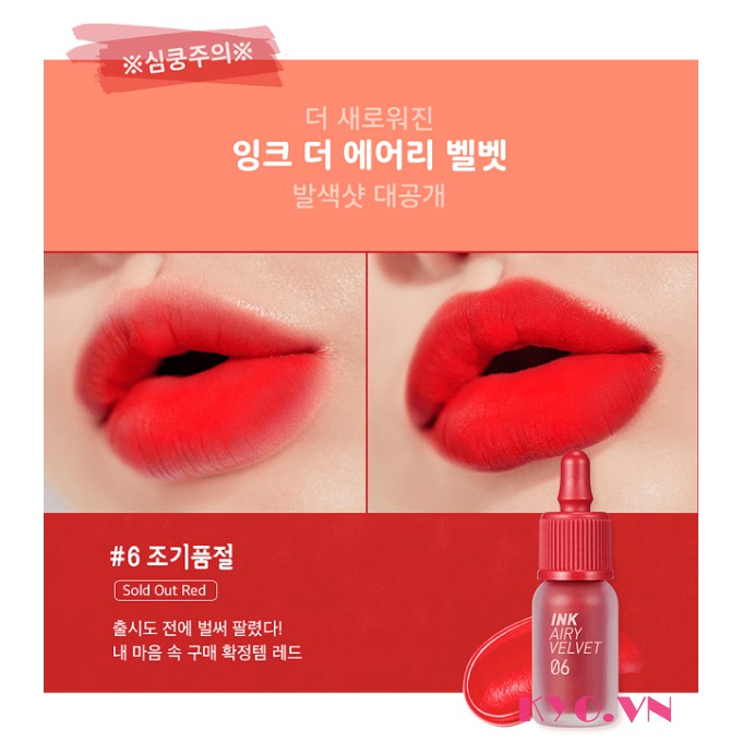 [AUTH] Son Kem Lì Peripera Ink Airy Velvet Tint. Có sẵn