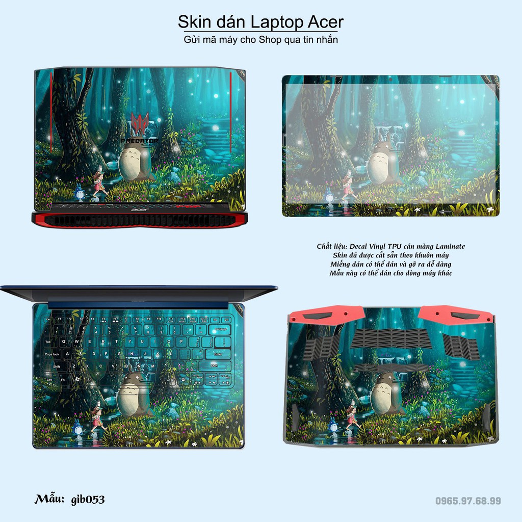 Skin dán Laptop Acer in hình Ghibli photo (inbox mã máy cho Shop)