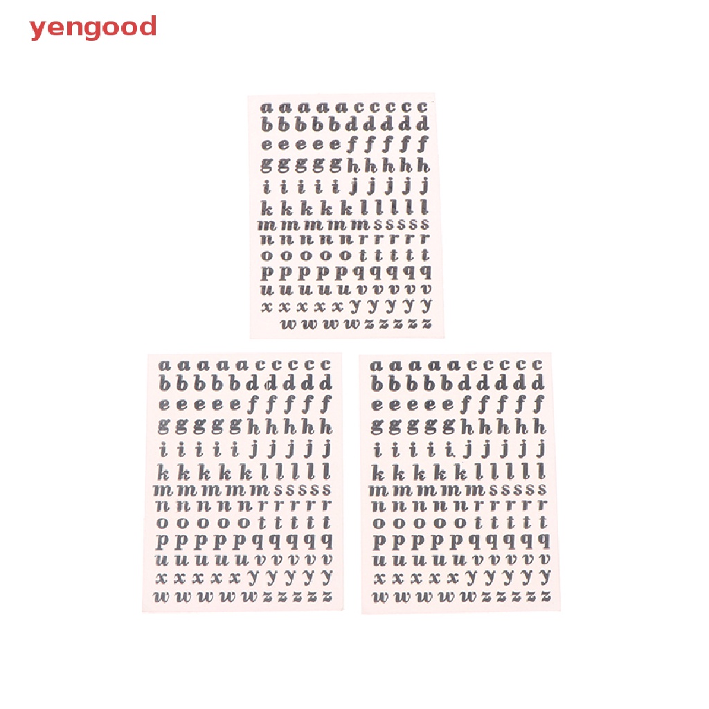 Bộ 3 Miếng Dán Chữ Cái 3mm Bằng Nhựa Epoxy Lấp Lánh