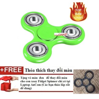 Đồ Chơi Giúp Xả Stress Fidget Spinner (Xanh Lá) + Tặng vỏ spinner màu ngẫu nhiên  Nsỉ buôn