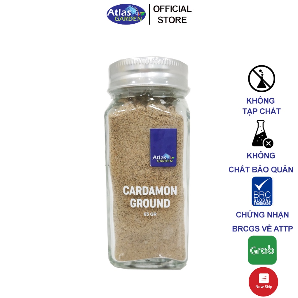 Bột Bạch Đậu Khấu Cardamon 63g - Gia vị chế biến thực phẩm Atlas Garden