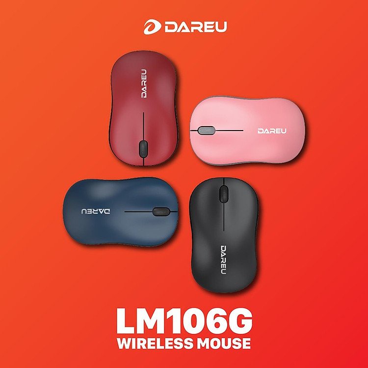 Chuột Không Dây Dareu LM106G - Hàng Chính Hãng Bảo Hành 24 Tháng
