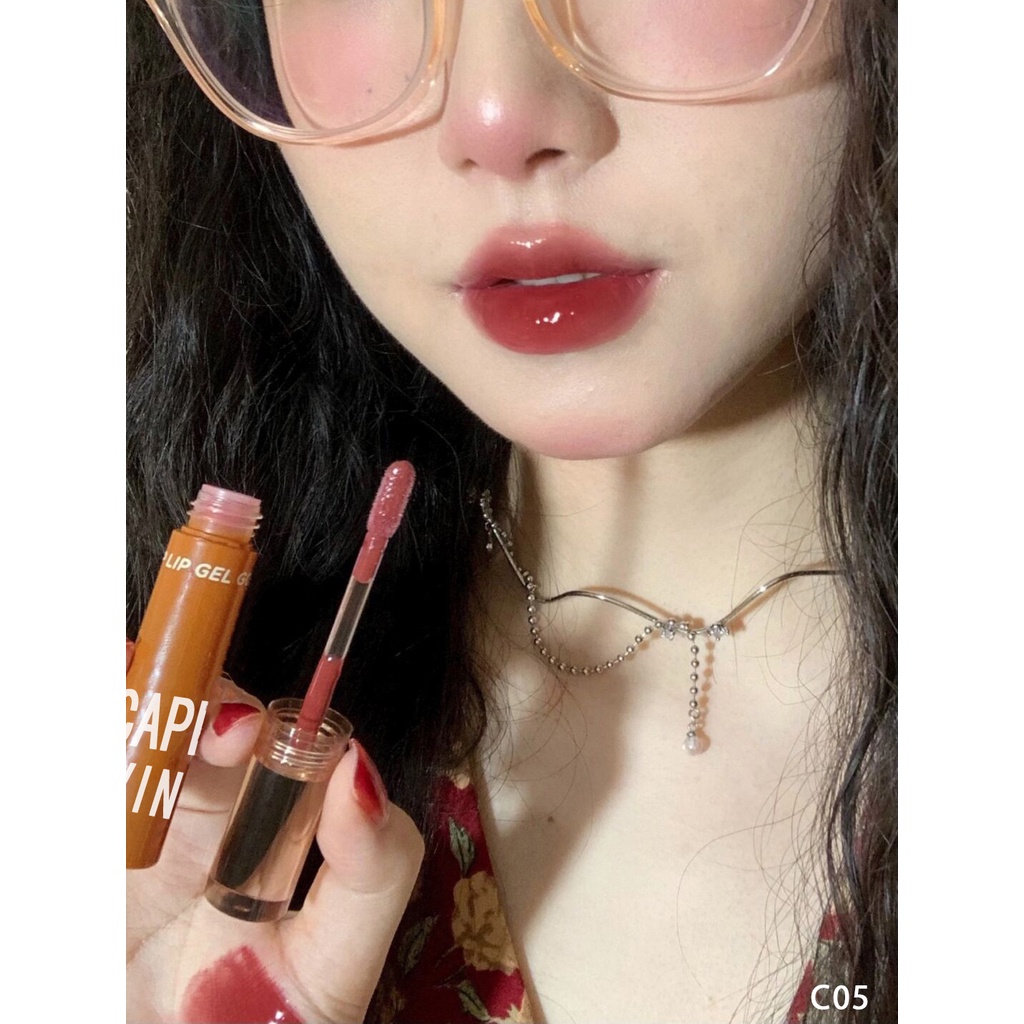 Son bóng Cappuvini kem lì dưỡng môi son tint nội địa trung căng bóng lâu trôi mềm mịn Moccomestic SON05