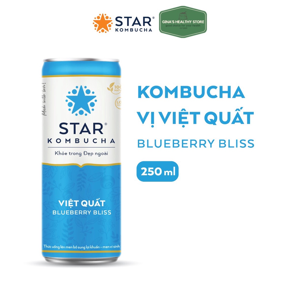 Thùng 12 Lon Trà Star Kombucha Thức Uống Lên Men Tự Nhiên Mix 11 Vị All In One - Sản Phẩm Chính Hãng - NPP Star Kombucha