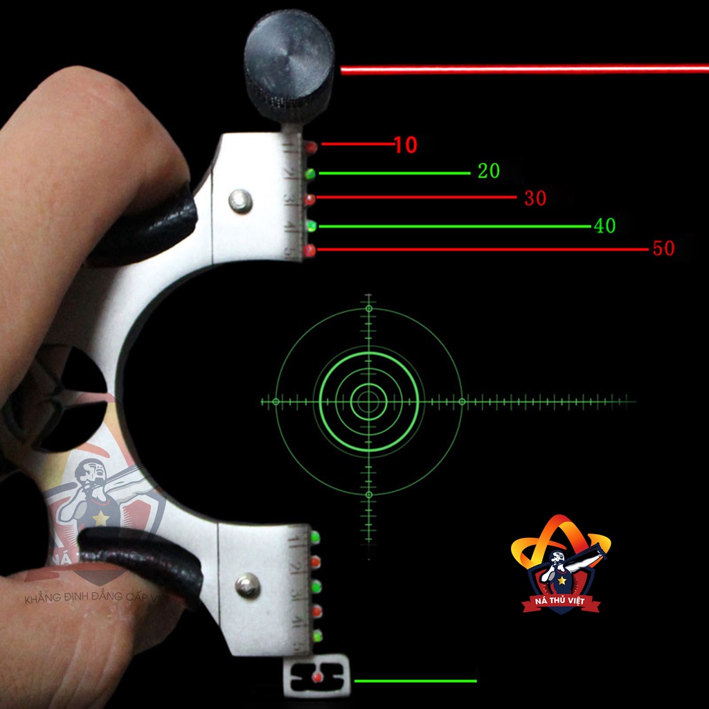 Ná Cao Su Đinh Ba Cao Cấp - Tặng Kèm Bộ Đèn Laze Ngắm Siêu Chuẩn
