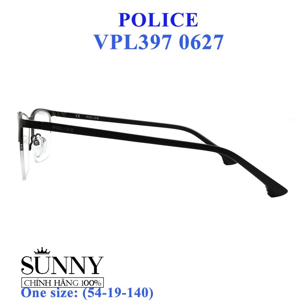 Gọng kính thời trang chính hãng Police VPL397 0627 (54-19-140), thiết kế dễ đeo bảo vệ mắt
