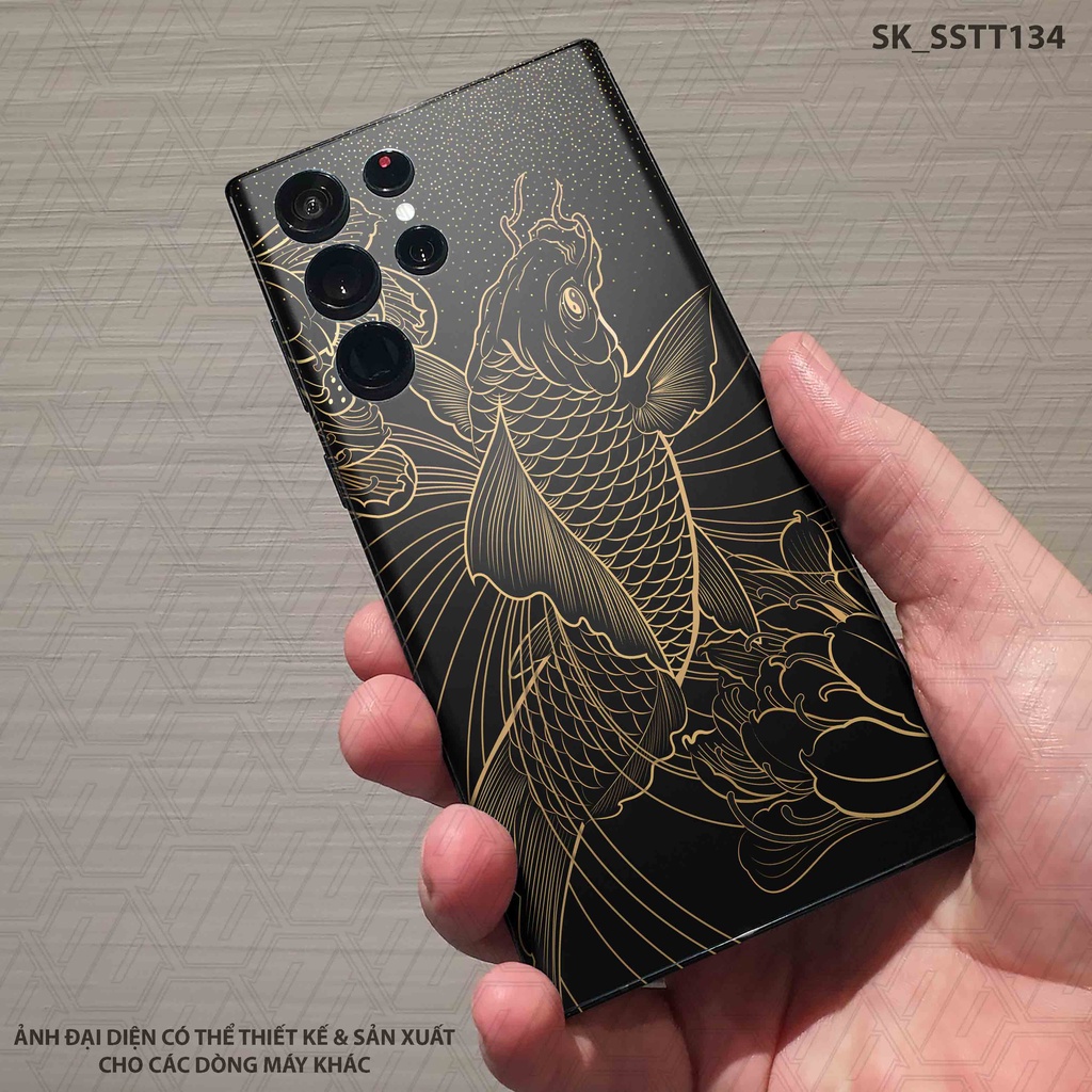 Miếng Dán Skin Hình Cá Chép Gold Samsung S22/23 Ultra |SK_SSTT134| Chất Liệu 3M Nhập Khẩu Chính Hãng, Chống Nước, Dễ Dán